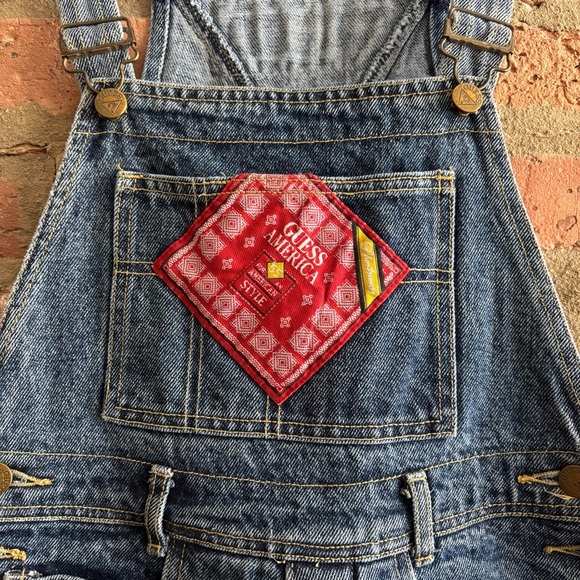Rare vintage Guess by Georges Marciano denim overalls size small - Picture 2 of 8